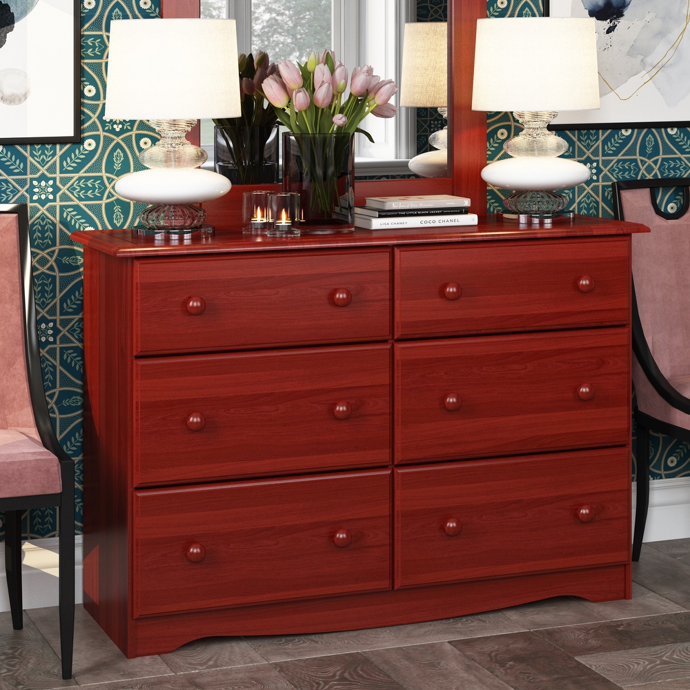 Red clearance wood dresser